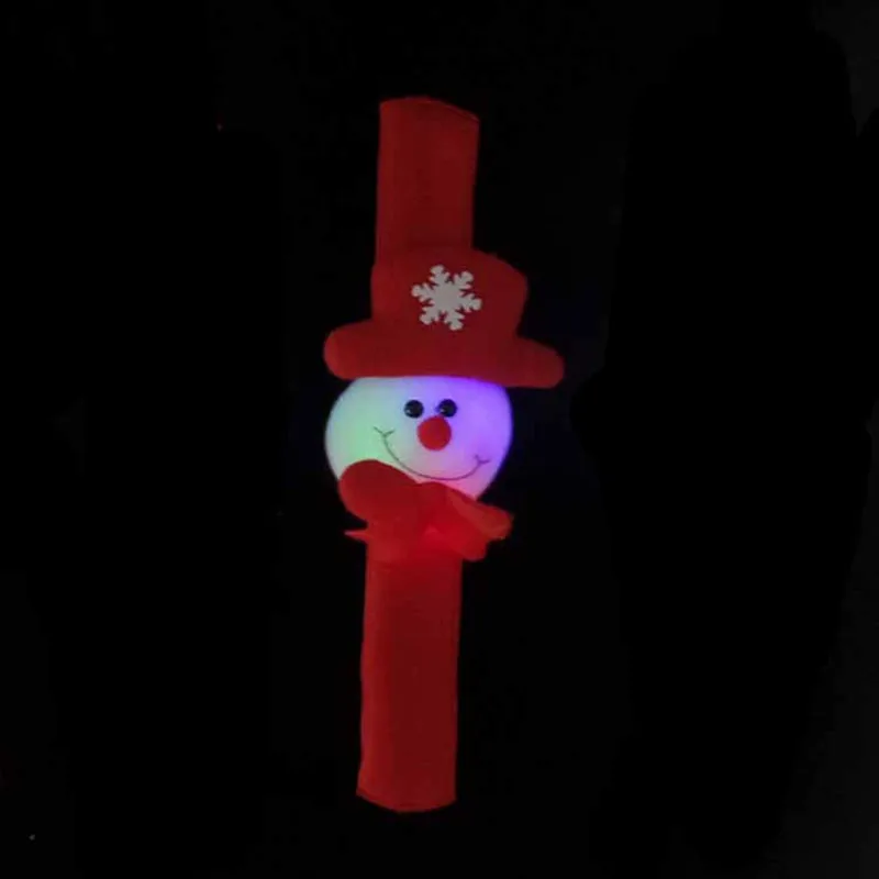 12pcs/lot Glowing Christmas Pat Circle Led Bracelet Roll Wristband Christmas Gift Gift Christmas Ring