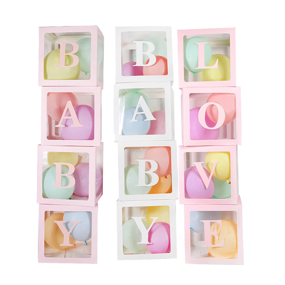 4 шт. Прозрачный чехол для хранения с надписью «Love» для детской вечеринки
