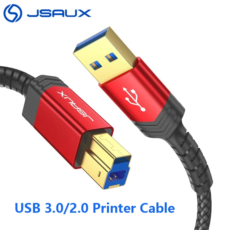 Jsaux USB Printer Cable USB Type B Male to A Male USB 3.0 2.0 Cable