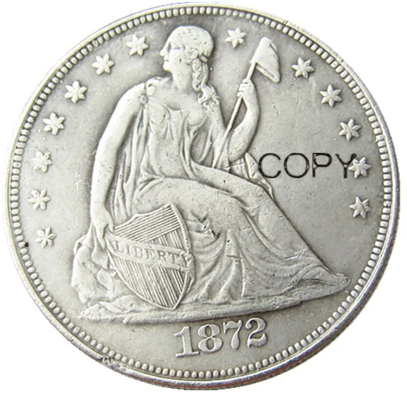 1872S сидя Liberty Dollar посеребренные копии монет