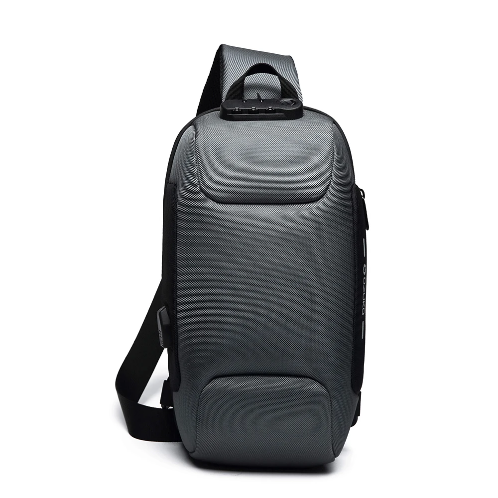Men Outdoor Shoulder Bag Water-Resistant Oxford Cloth Chest Pack Fashion Burglarproof Chest Bag City Walking Backpack