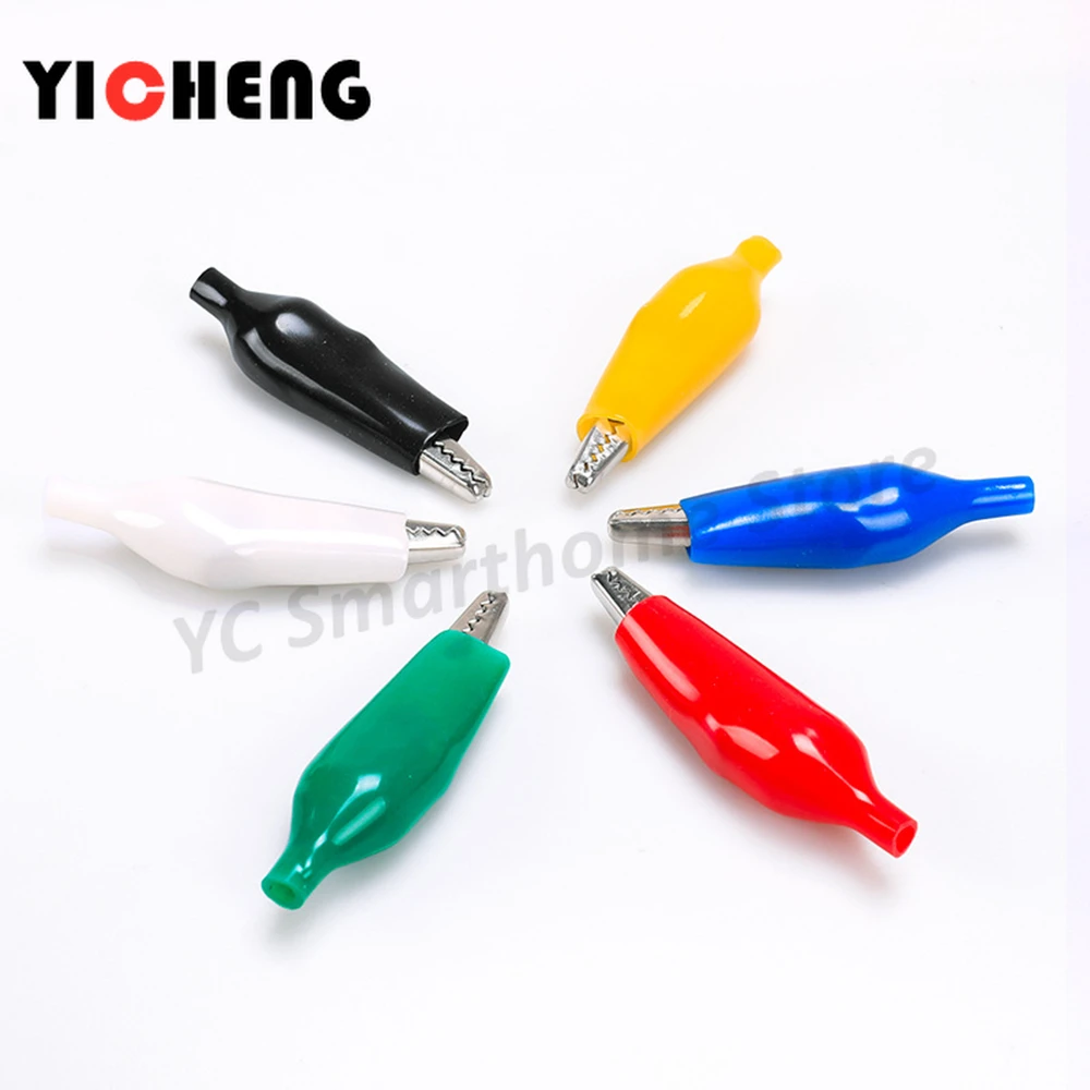 Alligator clips 6pcs DIY alligator clip test clip power cord battery clip for experiment medium length 35mm clip