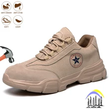 

Men's Safety Work Shoes Steel Toe Indestructible Working Sneakers Anti-smashing Anti-piercing Boots Breathable Protective Shoes