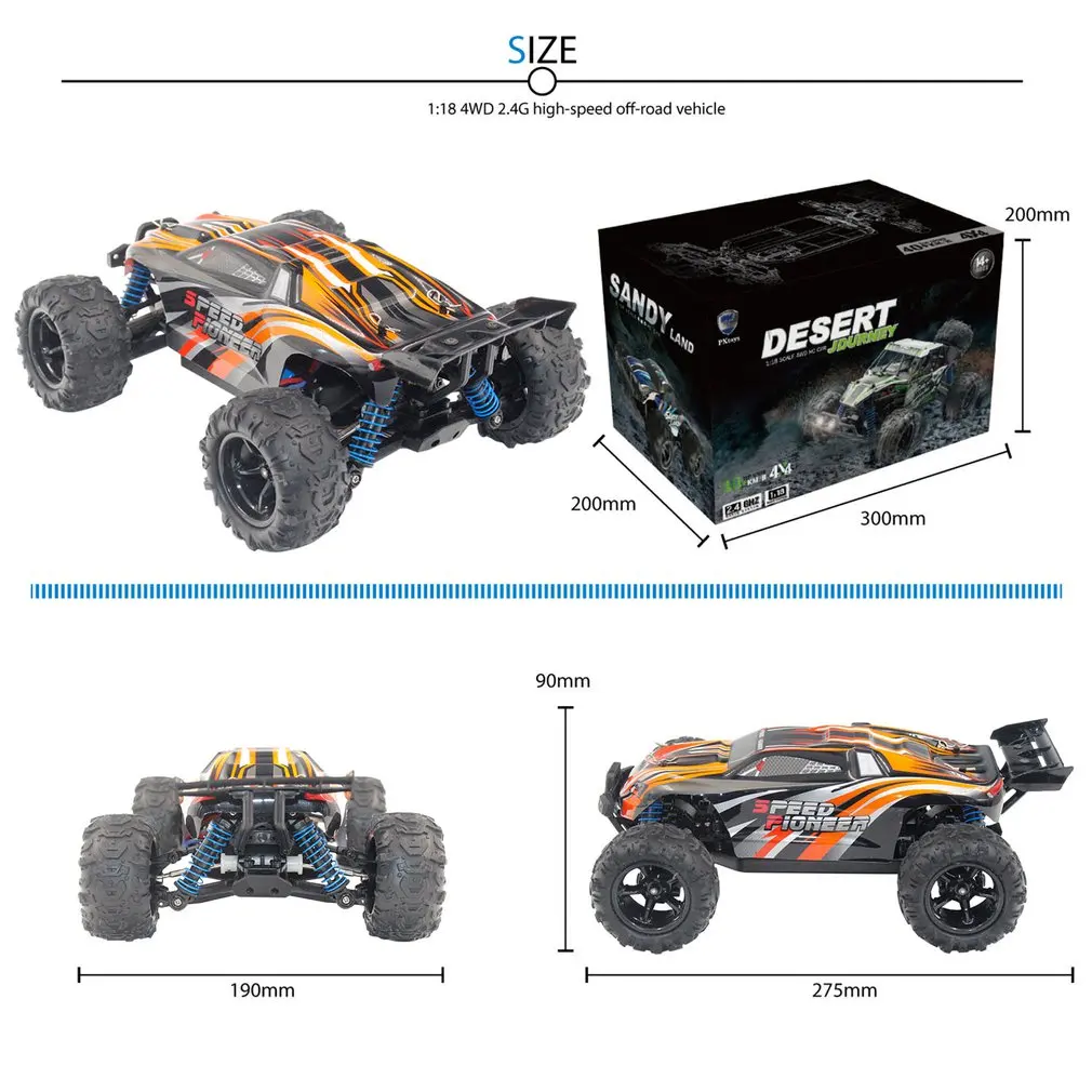1:18 Масштаб 9302X внедорожный гусеничный автомобиль Игрушечная модель грузовика бесщеточный автомобильный двигатель пульт дистанционного управления четырехколесная игрушка-Альпинист для детей