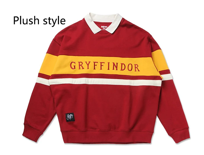 plush style Волшебная школьная форма для косплея, свитшоты Слизерин, джемпер Hufflepuff, джемпер Ravenclaw, худи, Костюм Гриффиндор, джемпер, свитер, шарф - Цвет: plush style