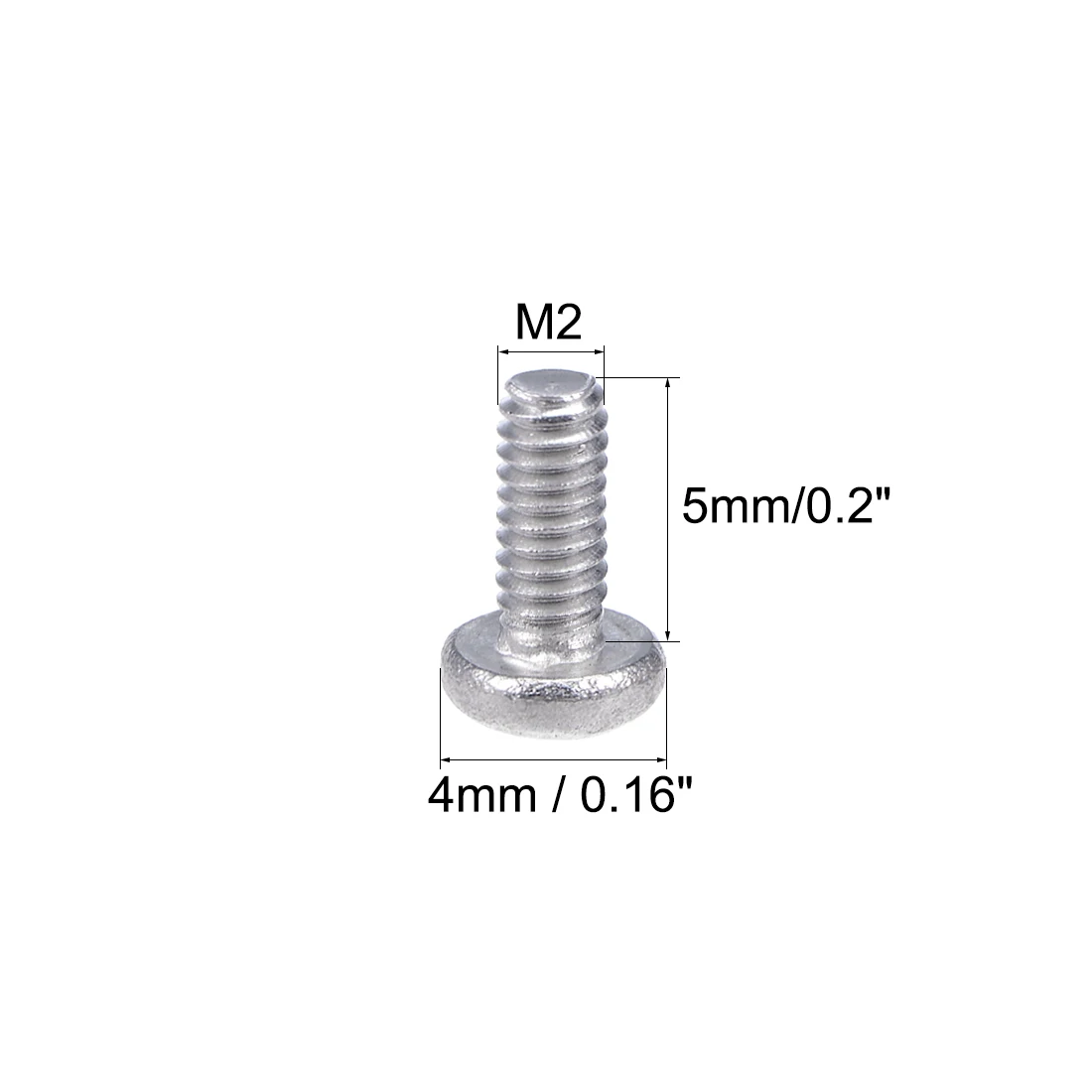 Uxcell крепежные винты Pan крестовая отвертка 304 Нержавеющая сталь M2x5mm 30 шт