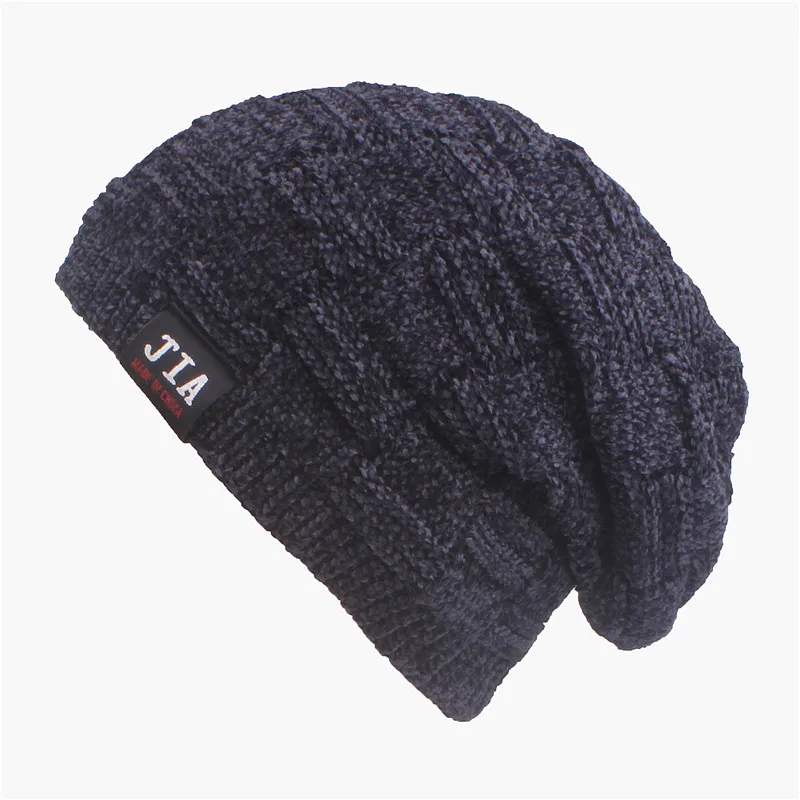 hat navy Xthree зимние мужские шапочки Skullies шапка для мужчин шенилл вязаная шапка шарф с подкладкой мужские шапочки зимние шапочки - Цвет: hat navy