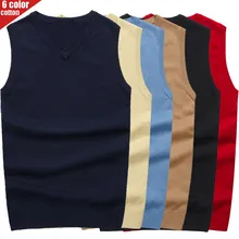 ##Special Price Men's Pullover V-neck 100% Cotton Solid Color Sweater Vests 2019 Autumn And Winter New Casual Sweater For Homme M-3XL ##Special Price Men's Pullover V-neck 100% Cotton Solid Color Sweater Vests 2019 Autumn And Winter New Casual Sweater For Homme M-3XL