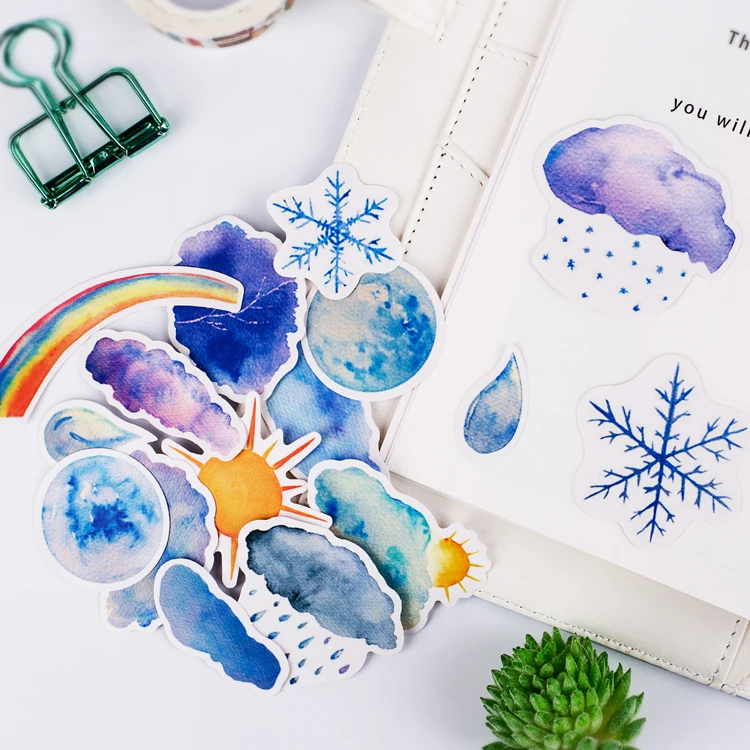18 шт./компл. погода солнце облако дождь наклейка со снежинками DIY ремесло скрарпбукинг альбом мусор планировщик журнал декоративные наклейки s