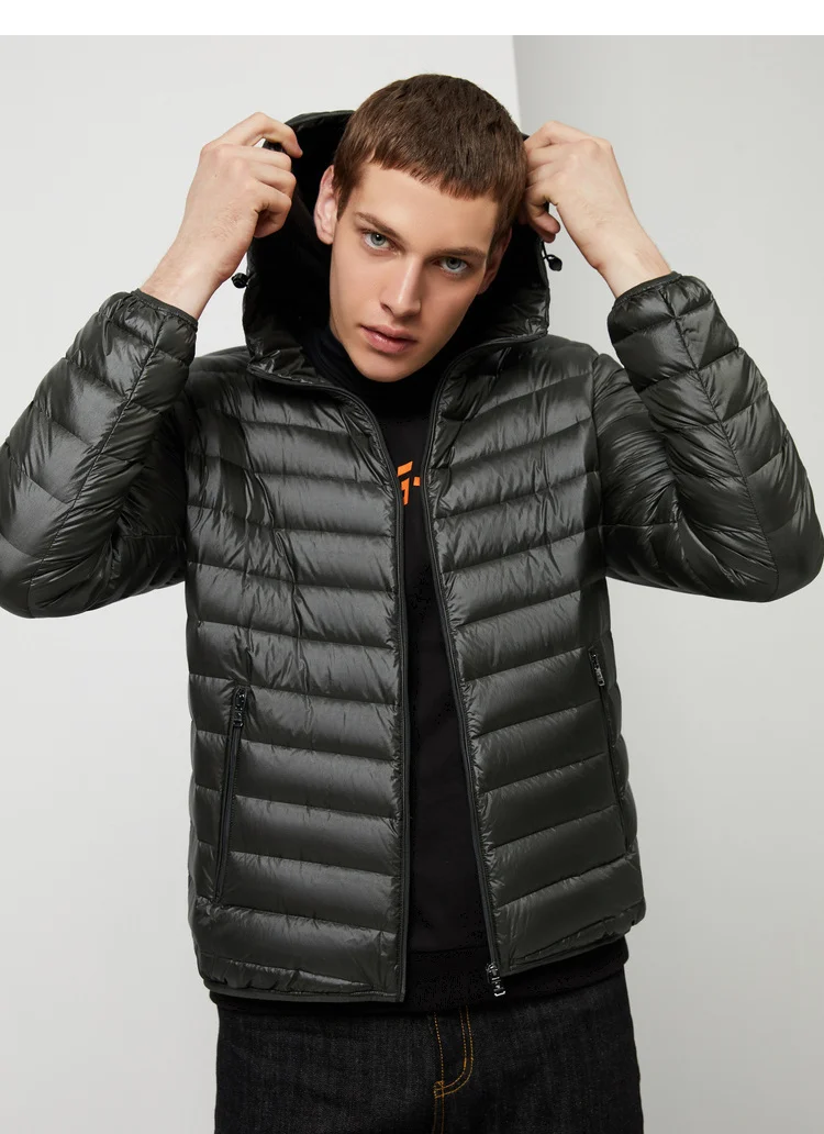 BOSIDENG Lightweight down jacket men's short autumn new style hooded casual coat B90131017 black puffer jacket