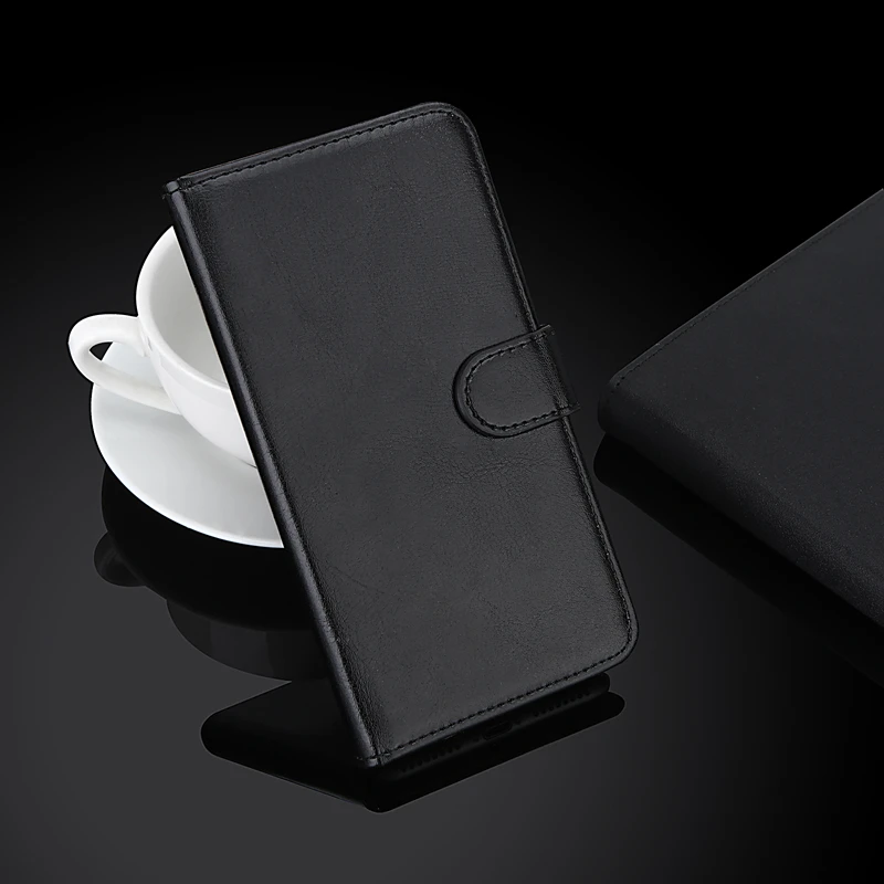 Роскошный чехол-бумажник для Blackview A80 Pro из искусственной кожи в стиле ретро, откидная крышка, стильные магнитные чехлы на ремешке - Цвет: Черный