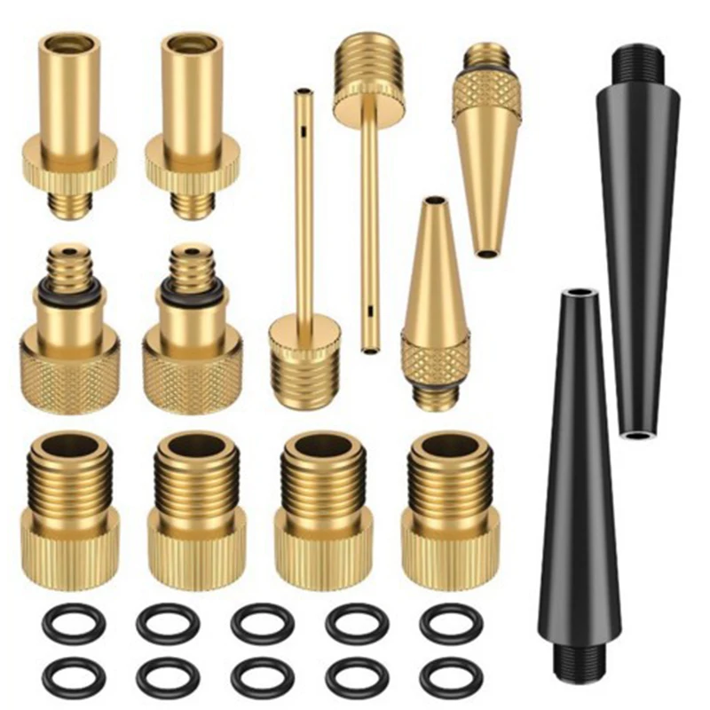 24pcs/Set Bicycle Valve SV AV DV Adapter Bicycle to Car Valve Adapter Sealing Ring Bike Pump Adapter Bicycle Tire Pump Adapter