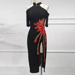Новое китайское платье Ципао для латинских танцев, платья для выступлений, женские платья для танцев в стиле Charleston Latino Сальса Самба, одежда