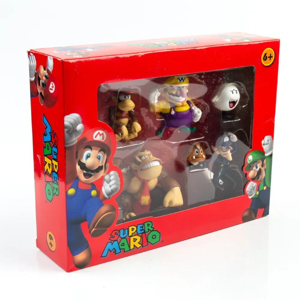 22pcs//set 3~8cm Super Mario Bros Mini PVC Figures Toy Mario Luigi Mushroom