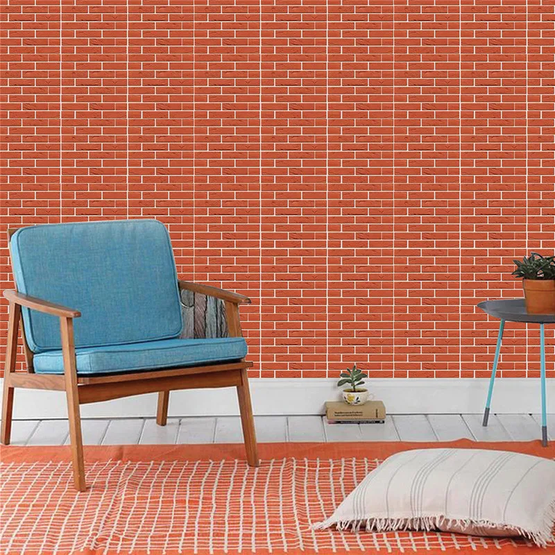

5-20Pcs/set 3D Red Brick Wall Sticker PVC Wallpaper DIY Removable Tile Self-adhesive Waterproof Stickers Kitchen Bathroom Decor