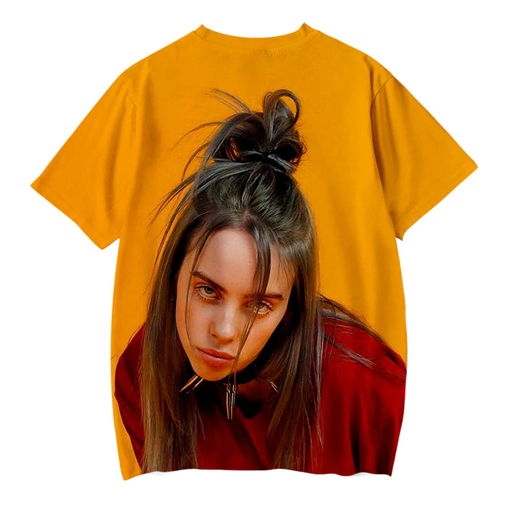 Футболка с 3D принтом Billie Eilish Camiseta для маленьких мальчиков и девочек летние футболки с короткими рукавами футболки унисекс, Детская футболка унисекс