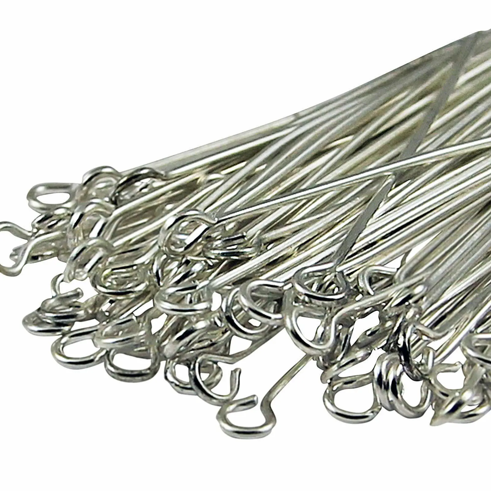 Eye Pins - Silver 100 шт Металлические шпильки, комплектующие для изготовления ювелирных изделий, калибр, много стилей, шпильки для очков, Шариковые шпильки для DIY браслетов из бисера - Цвет: Eye Pins - Silver