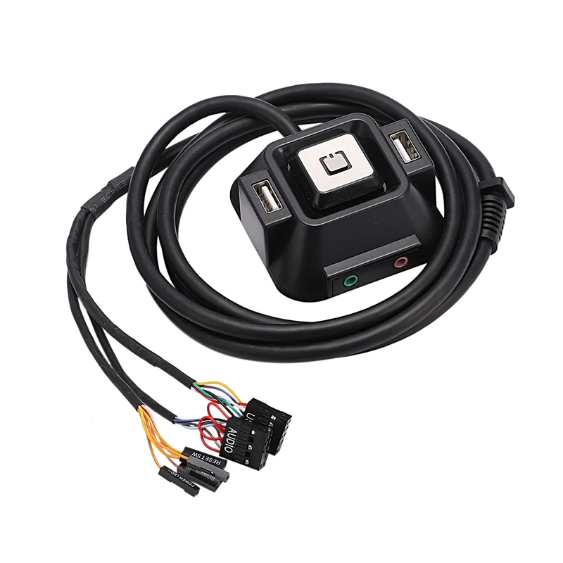 1.2M Desktop Computer PC Case Power Supply On/Off Reset Button Switch Block Extender Cable with
