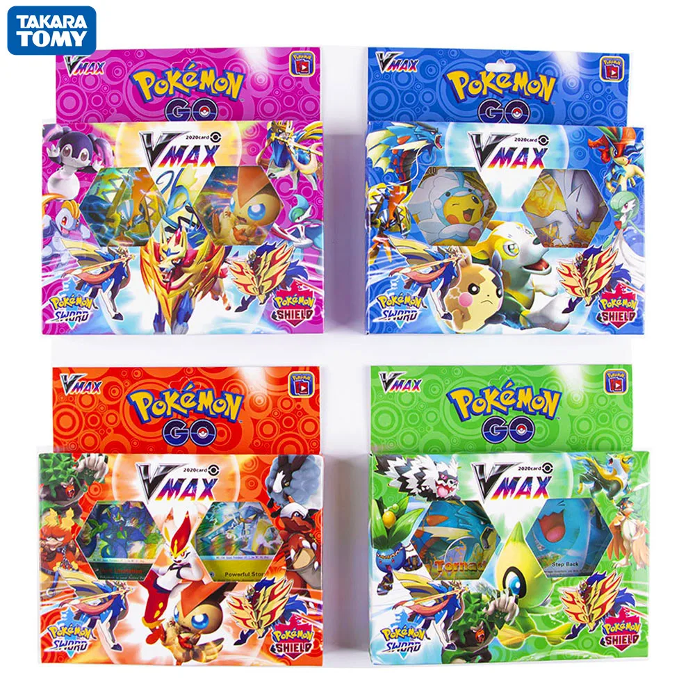 

2020 New 55pcs Pokemon Vmax Cards Sword & ShieldEdition Shining Collectible Trading Card Game Kids Toys Random packaging issued