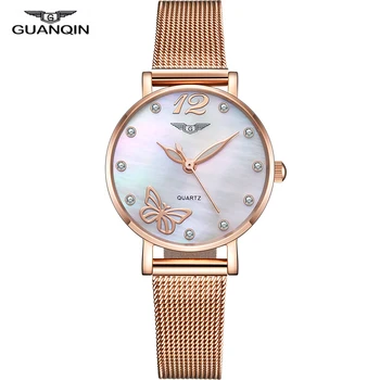 

GUANQIN 2019 women watch dress rose gold waterproof fashion ladies watches top brand luxury girl quartz clock relogio feminino