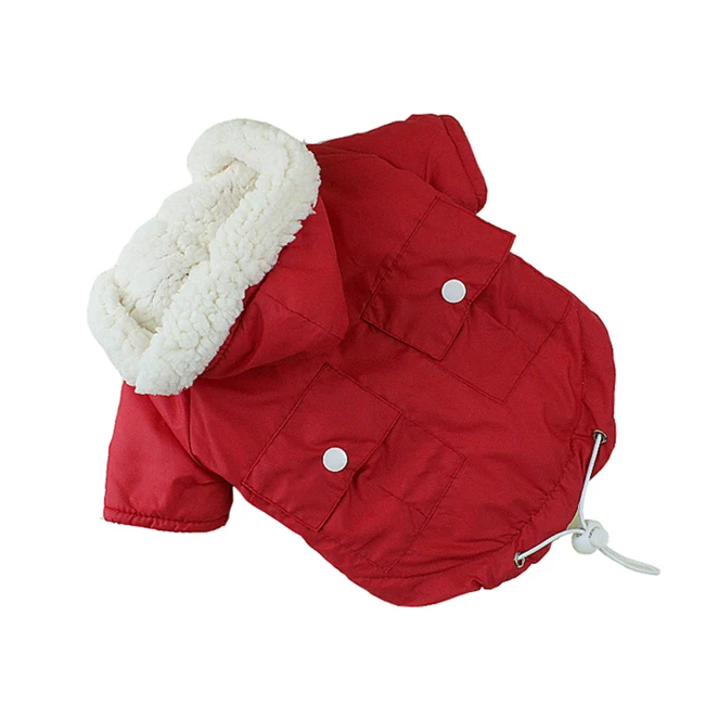 Pet Winter Dog Clothes Warm Dog Coat Clothing For French Bulldog Pug Puppy Clothes Winter Small Dog Coat S-XL - Цвет: Red