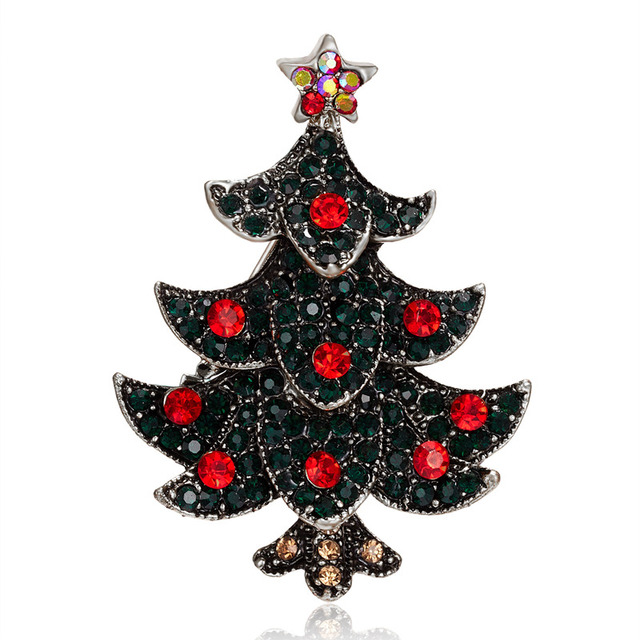 Year Christmas Brooch For Women Fashion Snowman Santa Claus Tree Deer Bell Hat Rhinestone Enamel Cute Jewelry Kids Gifts
