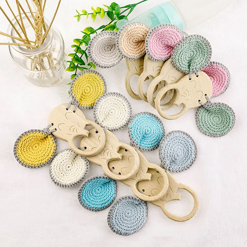 Am /_ Tier Holz Baby Schnuller Clip Kette Spielzeug DIY Molar Beißring Zubehör