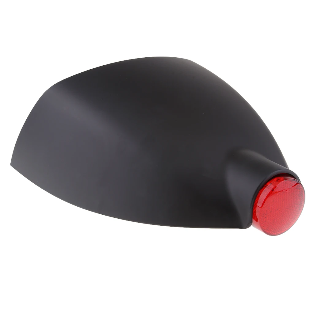 Motorcycle Rear Seat Cowl Cover with LED Light Lamp for Cafe Racer - Matt Black