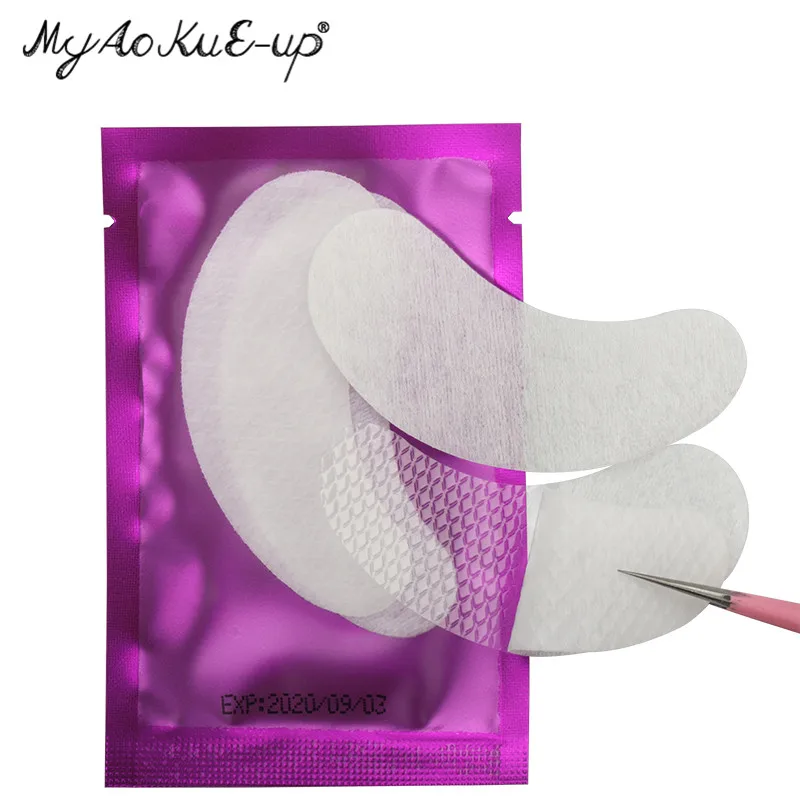 Purple mesh LR Хит, 50 пар бумажные накладки для наращивания ресниц, прививочные наклейки для глаз, 11 цветов, накладки для ресниц под глазами, бумажные накладки для глаз, наклейки - Цвет: Purple mesh LR
