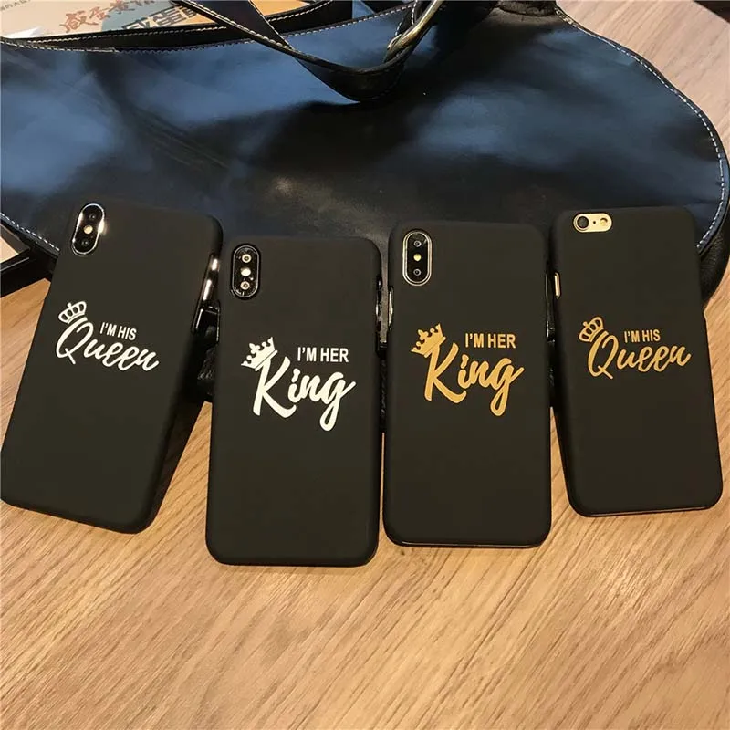 

Mobile Phone Case Cover Shockproof Hard King Queen Compatible With iPhone 6 6s 7 8 Plus X AS99