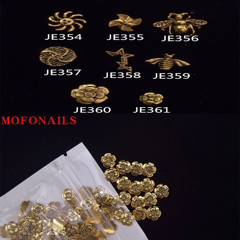 

Retro 3D Metal Alloy Charm Ornament Vintage Collection Metallic Nails Crystal Charms 8 Styles Nail Art Charm Accessory,50pcs/bag