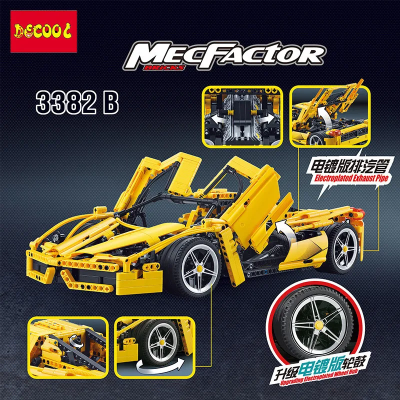 DECOOL 3382 1367 шт. техника формула скорость чемпионы гонщик автомобильные наборы модель строительные блоки город avion MOC F1 Enzoed 3333