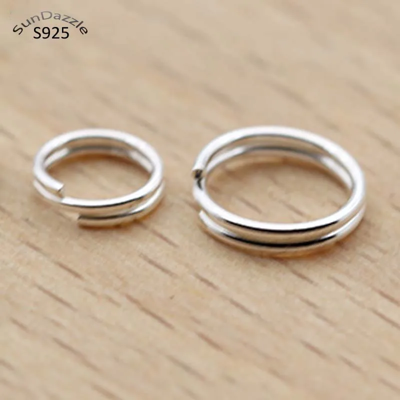 New 6mm 925 Sterling Silver Split Ring Jump Rings 10pcs.