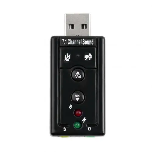 Черный Мини USB 2,0 3D Virtuelle 12 Мбит/с Externe 7,1 канал аудио адаптер de Carte сын аудио адаптер Портативный USB 2,0 - Цвет: Черный