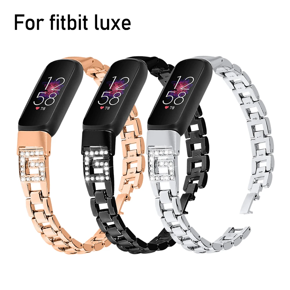 

Metal Band for Fitbit Luxe Wrist Strap for Fitbit Luxe Strap Bracelet Stainless Steel Wristband Adjustable Loop Replacement