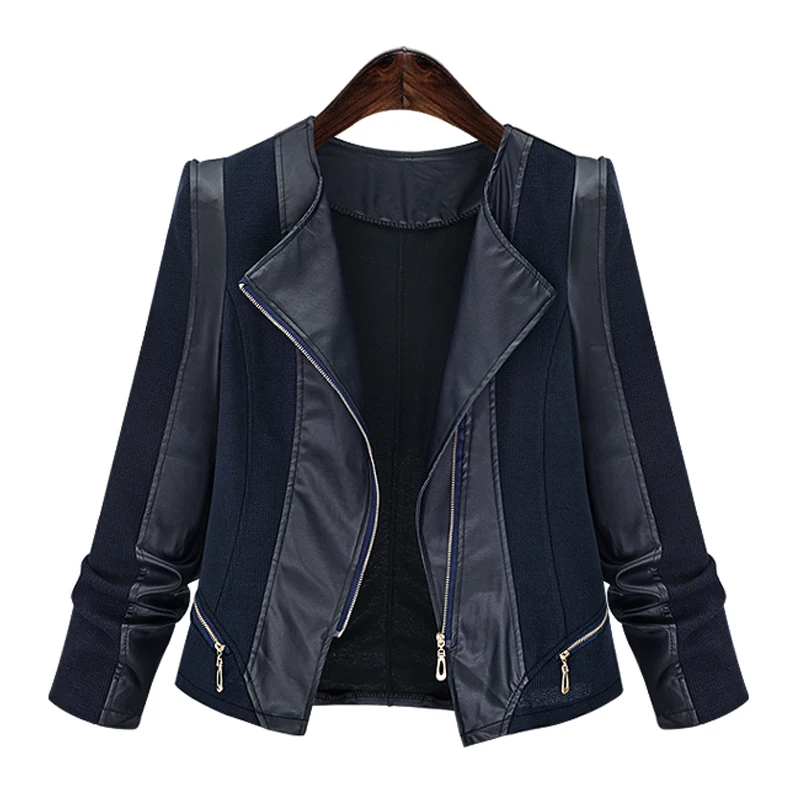 Осень зима модная куртка Женская Повседневная элегантная офисная OL черная PU с длинным рукавом размера плюс верхняя одежда кардиган пальто XL-5XL - Цвет: White