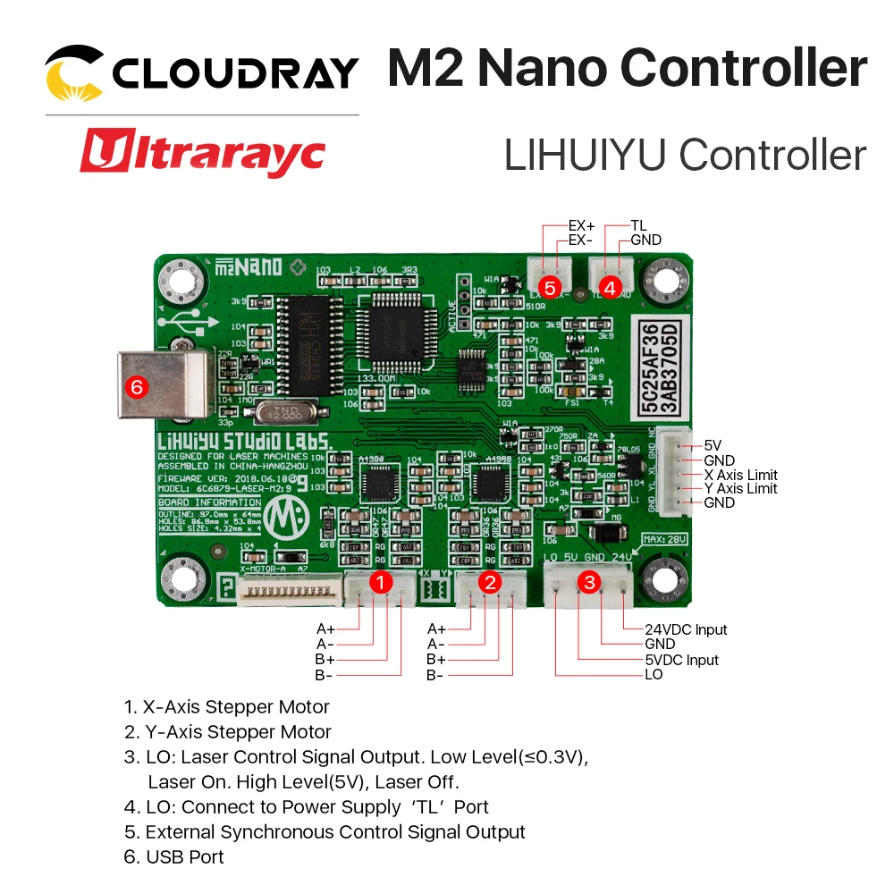 Ultrarayc LIHUIYU M2 Nano Лазерная плата управления материнская основная + панель ключ B