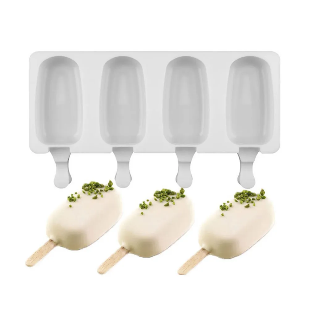 

1pc Summer Food Grade Silicone Ice Cream Mold 2 Size Lolly Moulds Freezer Candy Bar Making Tool Popsicle Stick Ice Cube Maker B4