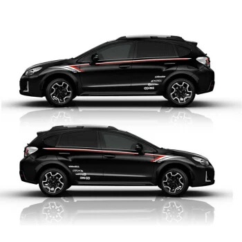 Спортивные полоски наклейки для автомобиля Subaru XV зрение 2.0I Mark Levinson автомобильные обе стороны тела Range Rover Sport авто наклейки - Название цвета: Black car