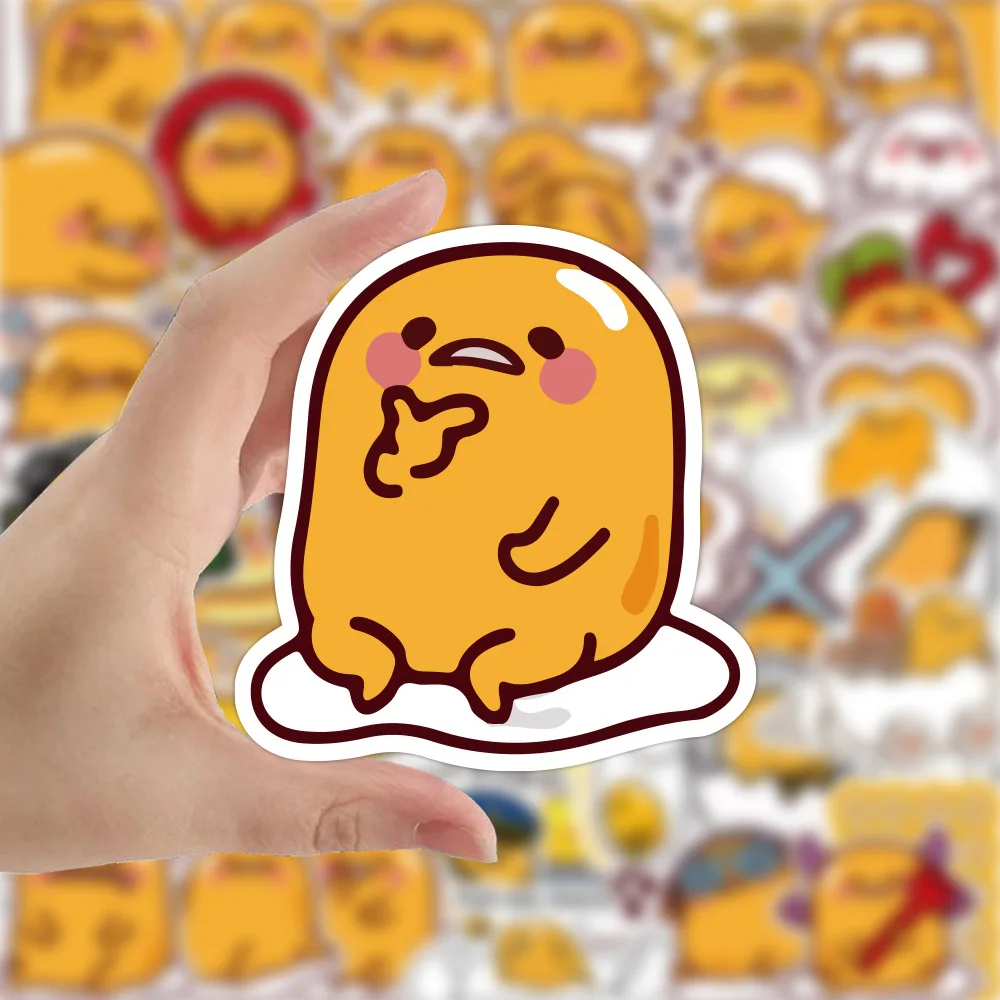50 шт. Симпатичные наклейки Gudetama мультяшное ленивое яйцо аниме искусственная