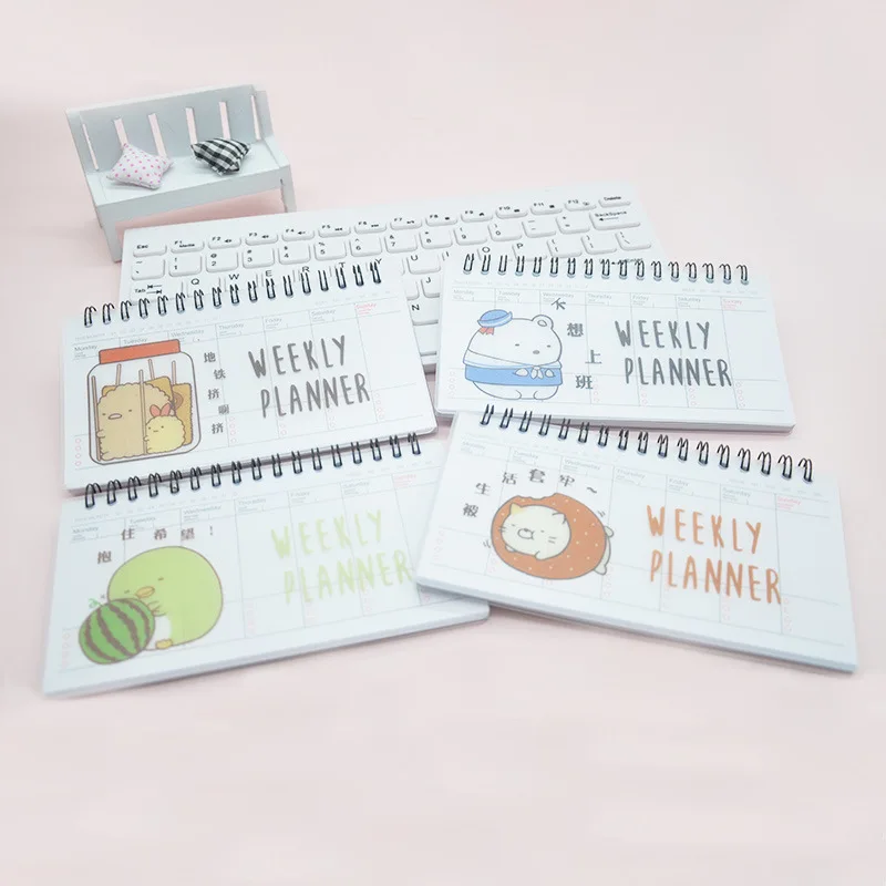 kawaii Coil book planner Еженедельный планировщик учитесь начать ежедневное планирование подготовка к графику работы - Цвет: Random 1