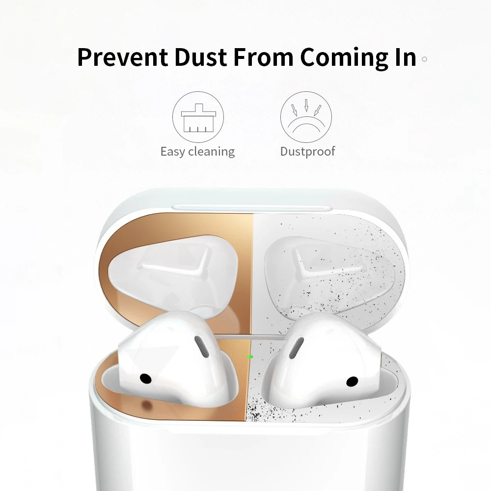 Металлическая Пылезащитная наклейка Meeker для Apple Airpods 1 аксессуары зарядки