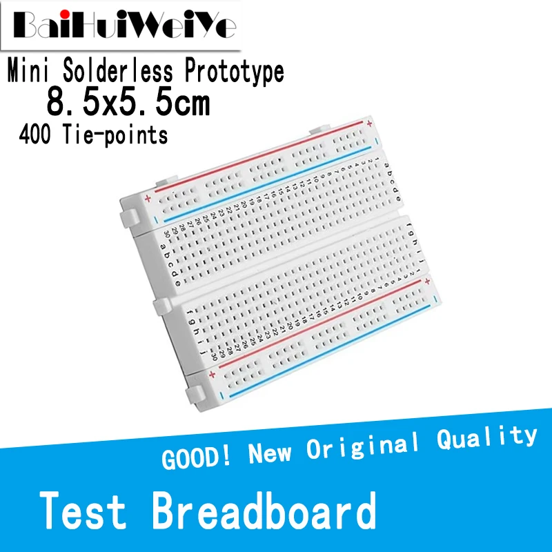 400 Tie Points Solderless PCB Breadboard Mini Universal Universal Test Protoboard DIY Bread Board for Bus Test Circuit Board