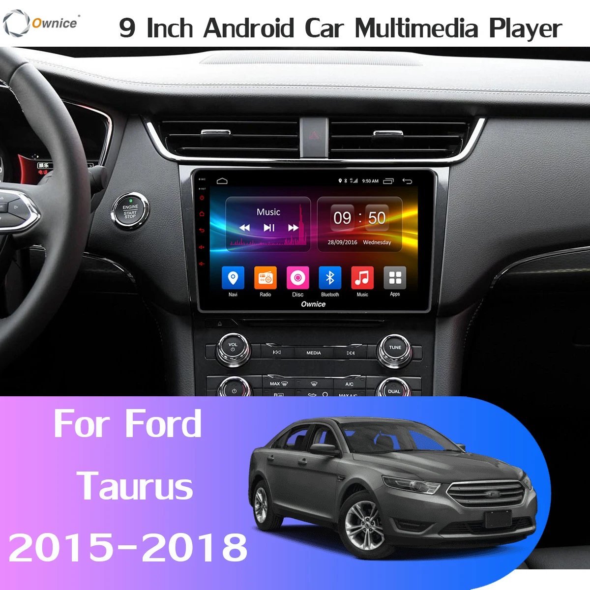 Cheap 360°Panoramic Camera 4G LTE Android 9.0 8Core 4G+64G GPS Radio SPDIF DSP CarPlay Car Multimedia Player for Ford Taurus 2015-2018 1