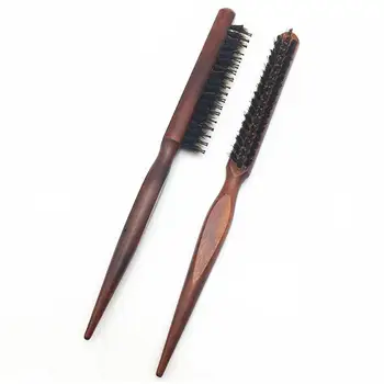 

Wooden 3 Row Fluffing Bristle Finalizing Comb Hair Brush Hairstyling Beauty Tool