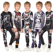 Tight-Trousers Boxing-Jerseys Rashguard BJJ Compression Baby-Boys Children Gym MMA Kid's