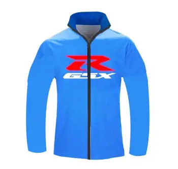 

Blue Mens Outwear GSXR GSX-R GSXRR Soft jacket Motocross Racing team Jacket with Zipper Keep warming 2 pockets