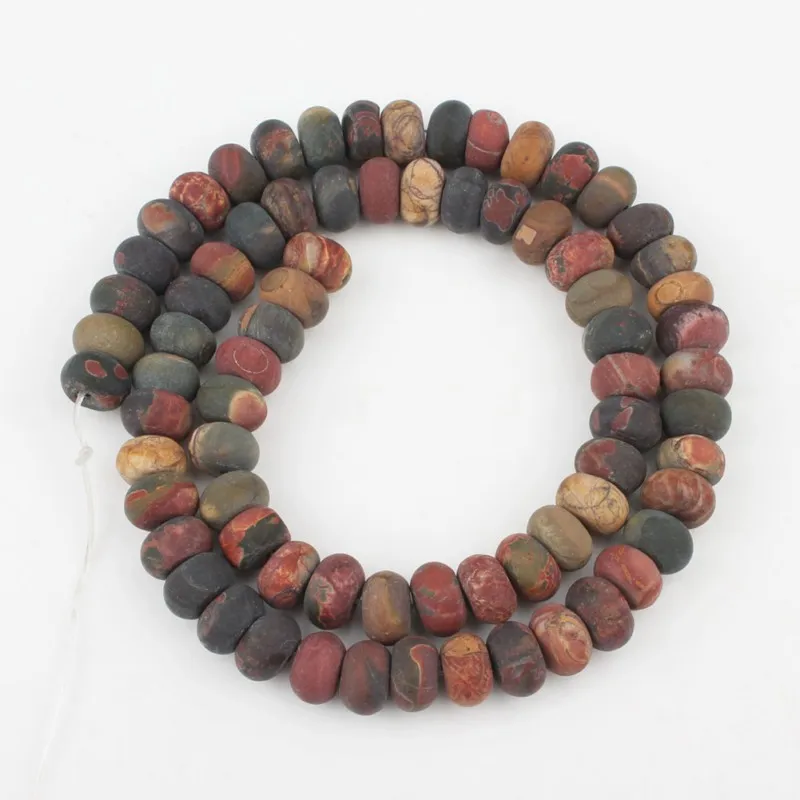 Picasso Jasper 5x8 мм натуральные матовые Форст Агаты Jades Jaspers Amazonlite круглые бусины Свободные перчатки для мотоцикла для самостоятельного изготовления ювелирных изделий браслет - Цвет: Picasso Jasper
