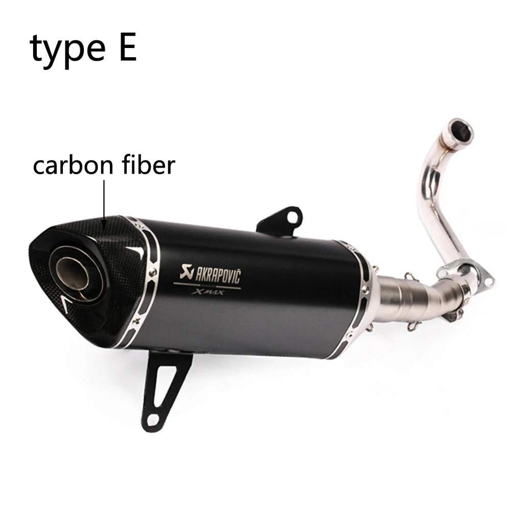 type E Универсальный Akrapovic мотоцикл выхлопной модифицированный глушитель для мотоцикла Мото для Yamaha Xmax 250 XMAX250 Xmax 300 XMAX300 - Цвет: type E