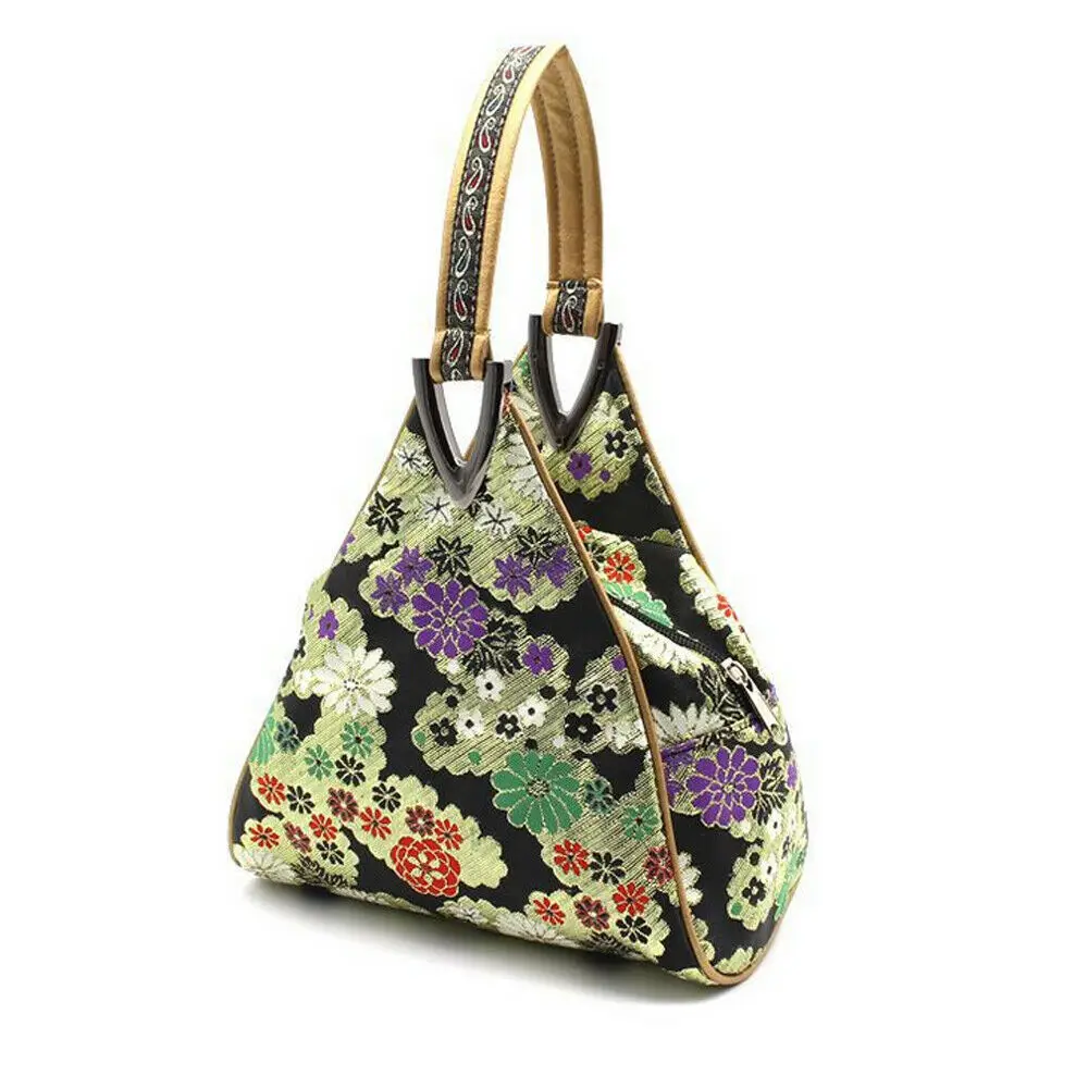 New Women Embroidery Silk Bag Vintage Style Messenger Bag Chinese Style Handbag Purse Bag - Цвет: Style 2 E